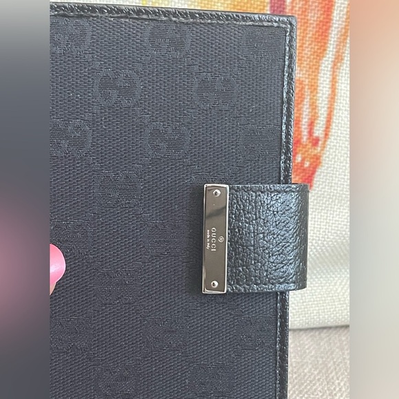 GUCCI Web Black GG Logo Agenda Notebook/Passport Cover⭐️PRiSTiNE⭐️COA⭐️ - Picture 4 of 15